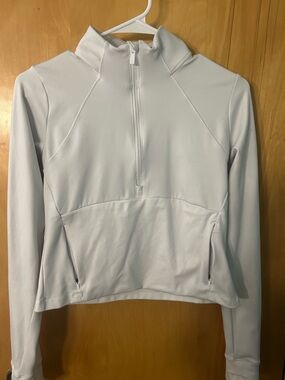 All in Motion White Quarter-Zip Crop